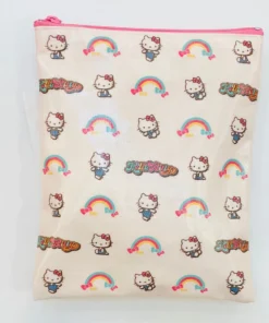 Weactive Inc Wallets & Pouches Hello Kitty Retro Rainbow Flat Pouch AST