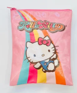 Weactive Inc Wallets & Pouches Hello Kitty Retro Rainbow Flat Pouch AST